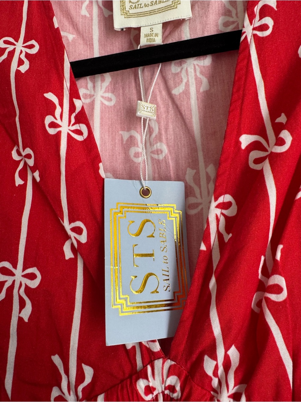 NWT Sail to Sable Bow Maxi Dress Red Size XS - Picture 5 of 12